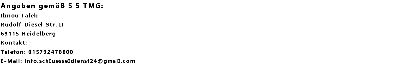 Impressum - Schlüsseldienst Siegburg